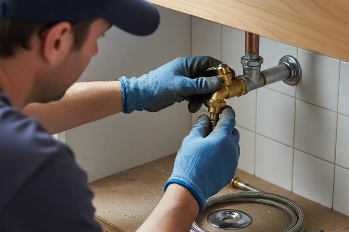 Shutoff valve and fitting work during Emergency Plumbing in Conway Springs